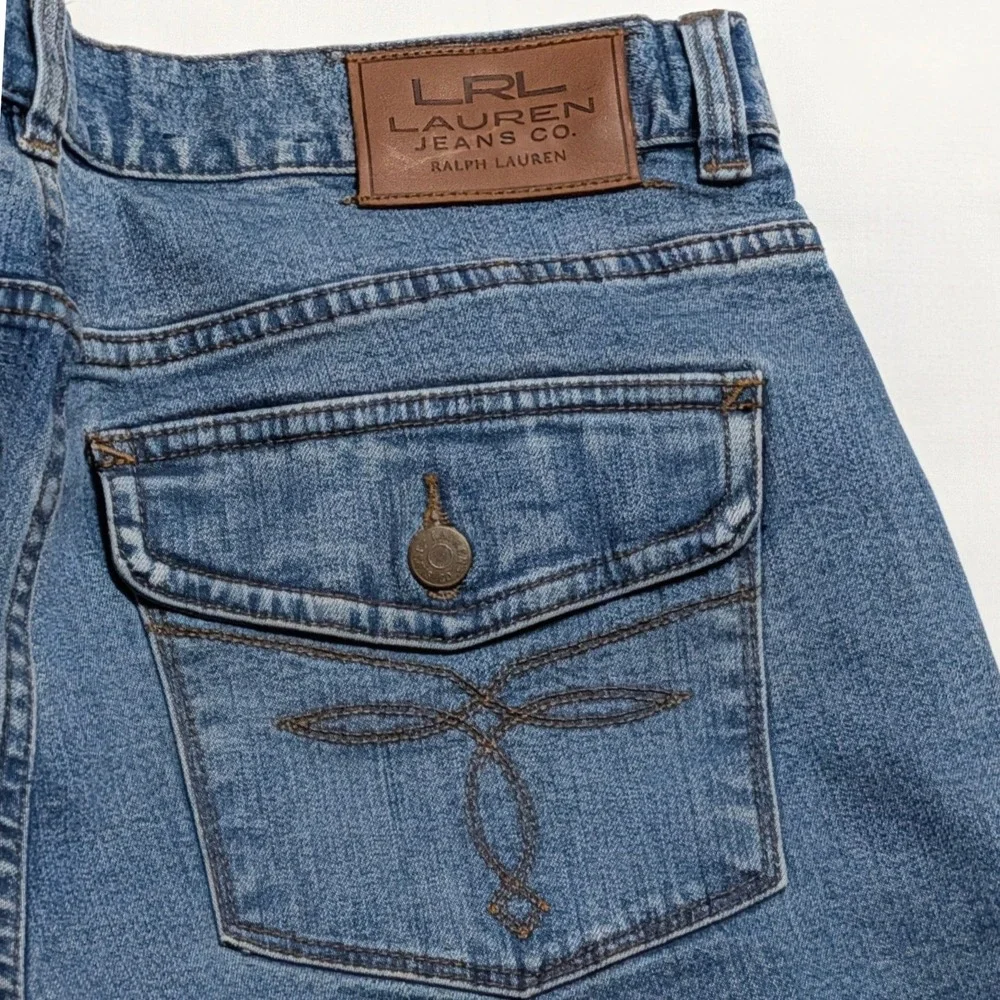 Lauren Ralph Lauren Jeans Co Blue Bootcut Flap Pocket Denim Pants Womens 10
